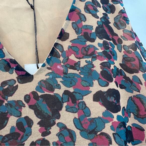 Anthropologie Chloe Oliver Risa Multicolor Leopard Print Sleeveless Dress Sz M - Picture 7 of 12